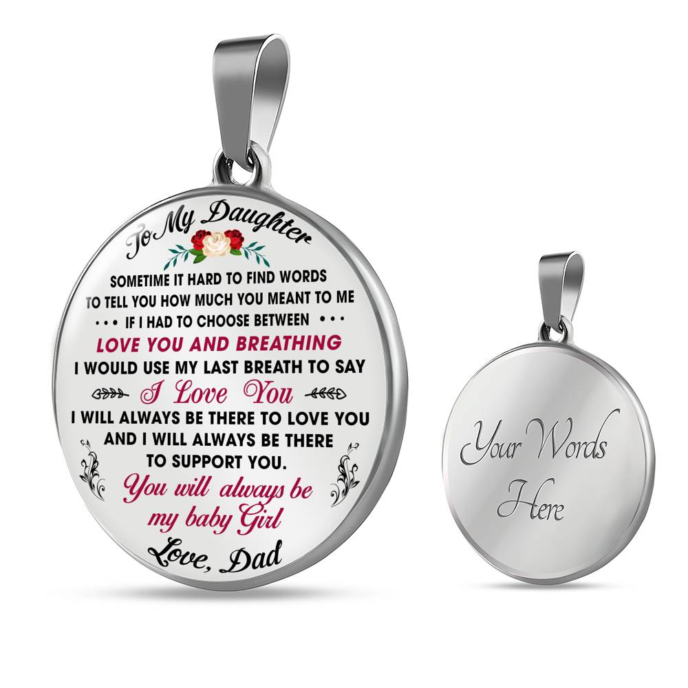 Dad To My Daughter Gift Ideas - Luxury Unique Inspirational Heart Necklace for Birthday Back to School Wedding or Special Occasion