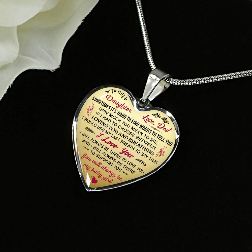 Proud Dad to Daughter Gift Idea from Daddy Papa - Unique Novelty Luxury Necklace
