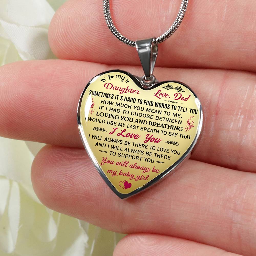 Proud Dad to Daughter Gift Idea from Daddy Papa - Unique Novelty Luxury Necklace