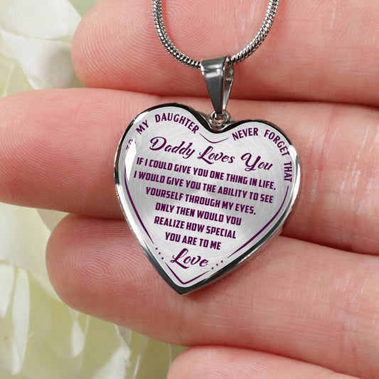 Great Dad to Daughter Gift Ideas -Never Forget That How Much I Love You Luxury Novelty Necklace and Bangle - Birthday Gift From Father