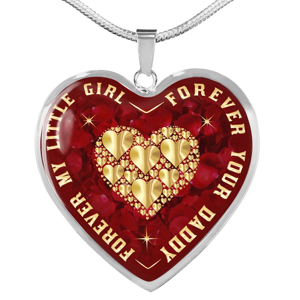 To My Daughter Gift from Dad Father Papa - Unique Luxury Heart Necklace Gift for Daughter Birthday Back to School Wedding or any Special Occasion
