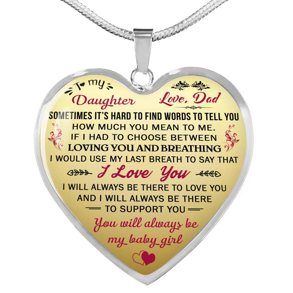 Proud Dad to Daughter Gift Idea from Daddy Papa - Unique Novelty Luxury Necklace