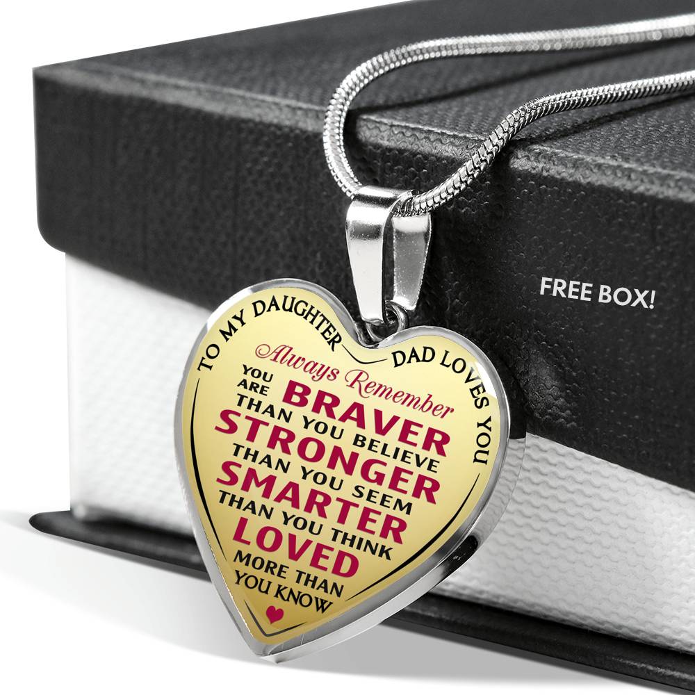 To My Daughter Gift - Luxury Unique Novelty Heart Necklace for Birthday Back to School Wedding or Special Occasion