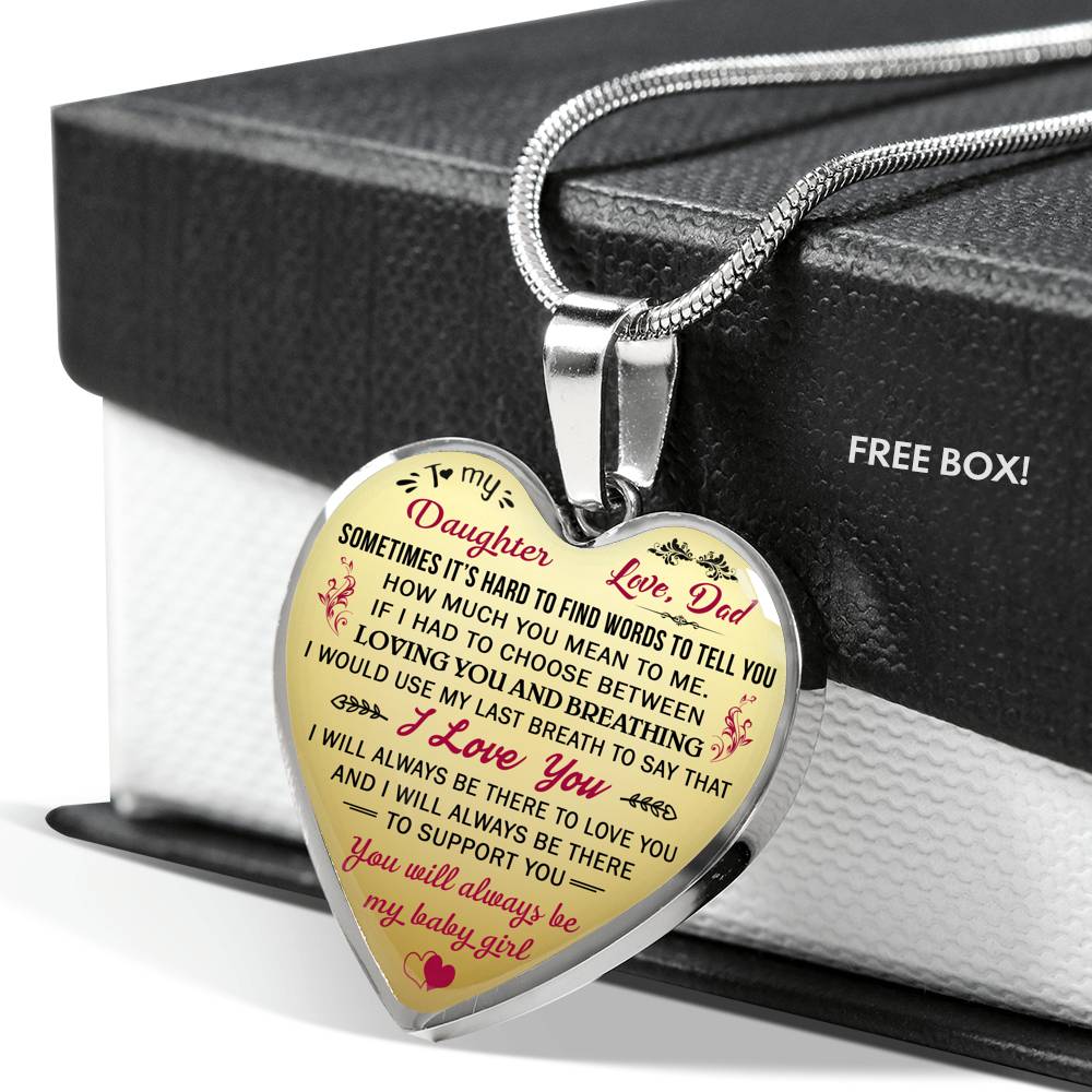 Proud Dad to Daughter Gift Idea from Daddy Papa - Unique Novelty Luxury Necklace