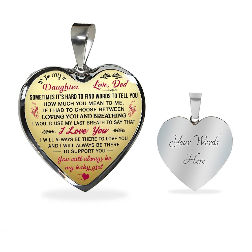 Proud Dad to Daughter Gift Idea from Daddy Papa - Unique Novelty Luxury Necklace