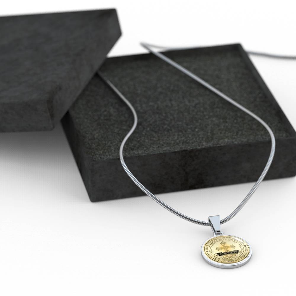 Great Dad To Daughter - God Blessed Me When You Were Born I Will Protect and Encourage You Novelty Luxury Necklace Bangle - Gift For Birthday Back To School Xmas