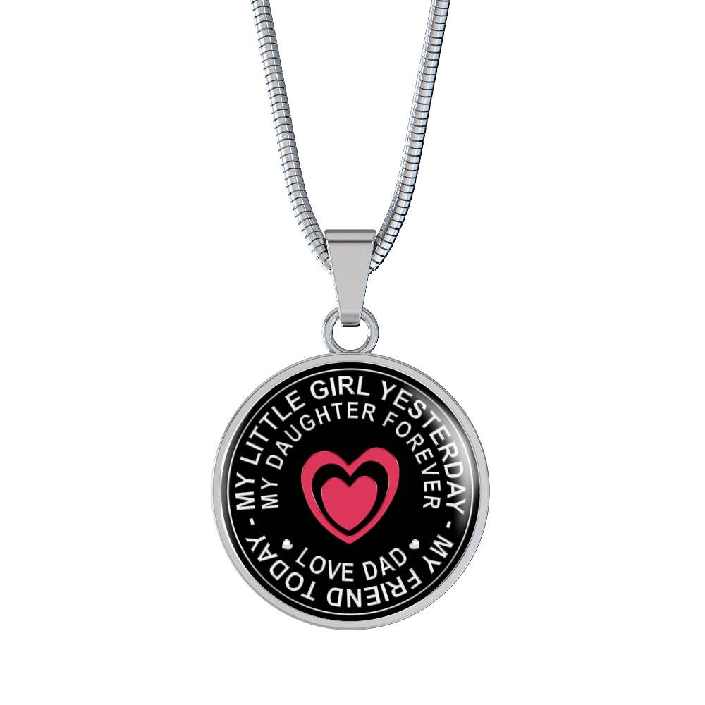 Great Dad To Daughter - God Blessed Me When You Were Born I Will Protect and Encourage You Novelty Luxury Necklace Bangle - Gift For Birthday Back To School Xmas or Any Special Occasion