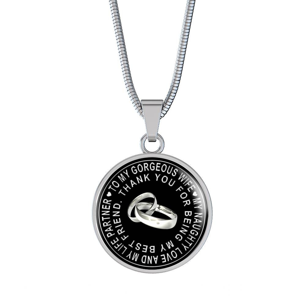 Valentine Gift Ideas Love Wife Present from Husband - My Naughty Love And My Life Partner Thank You For Being My Best friend - Luxury Necklace Bangle Gift