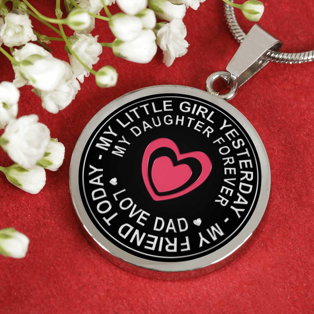 Great Dad To Daughter - God Blessed Me When You Were Born I Will Protect and Encourage You Novelty Luxury Necklace Bangle - Gift For Birthday Back To School Xmas or Any Special Occasion