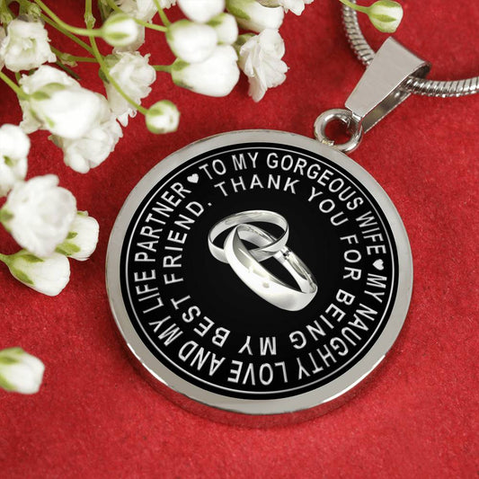 Valentine Gift Ideas Love Wife Present from Husband - My Naughty Love And My Life Partner Thank You For Being My Best friend - Luxury Necklace Bangle Gift
