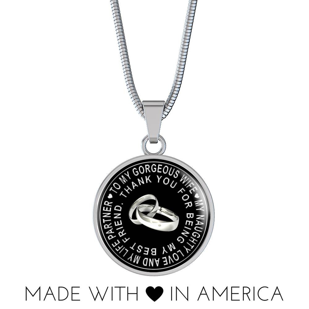Valentine Gift Ideas Love Wife Present from Husband - My Naughty Love And My Life Partner Thank You For Being My Best friend - Luxury Necklace Bangle Gift