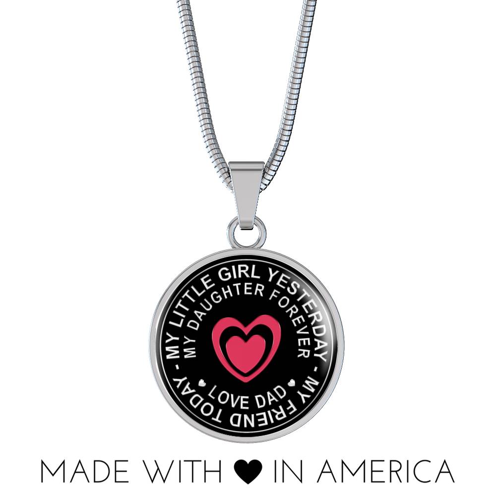 Great Dad To Daughter - God Blessed Me When You Were Born I Will Protect and Encourage You Novelty Luxury Necklace Bangle - Gift For Birthday Back To School Xmas or Any Special Occasion