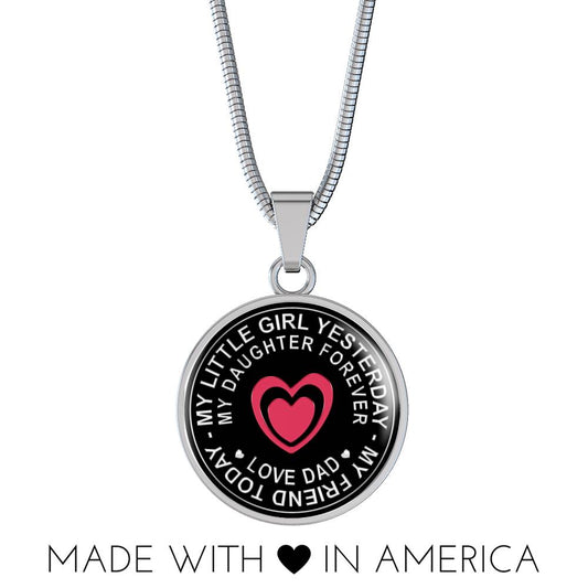 Great Dad To Daughter - God Blessed Me When You Were Born I Will Protect and Encourage You Novelty Luxury Necklace Bangle - Gift For Birthday Back To School Xmas or Any Special Occasion