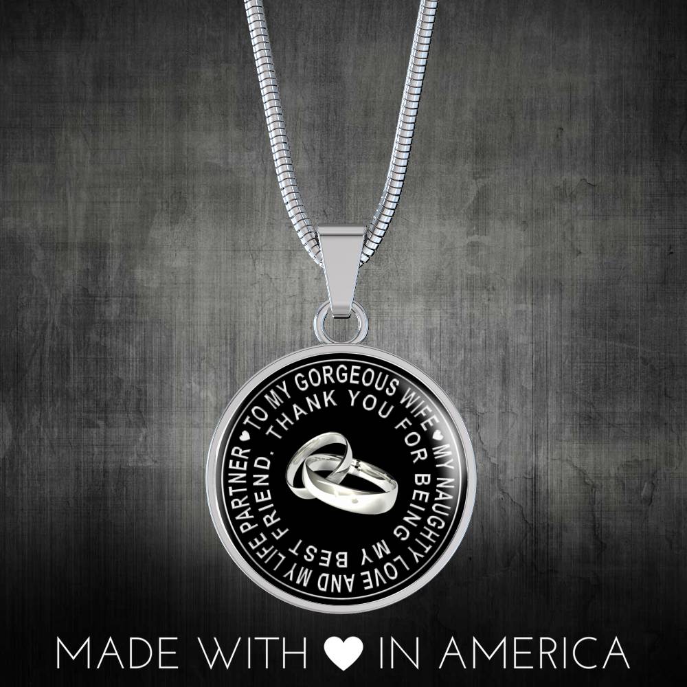 Valentine Gift Ideas Love Wife Present from Husband - My Naughty Love And My Life Partner Thank You For Being My Best friend - Luxury Necklace Bangle Gift
