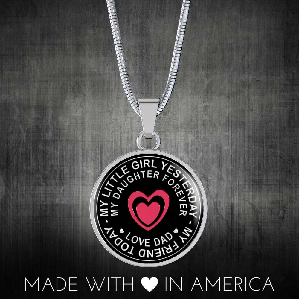 Great Dad To Daughter - God Blessed Me When You Were Born I Will Protect and Encourage You Novelty Luxury Necklace Bangle - Gift For Birthday Back To School Xmas or Any Special Occasion