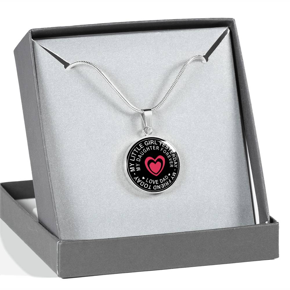 Great Dad To Daughter - God Blessed Me When You Were Born I Will Protect and Encourage You Novelty Luxury Necklace Bangle - Gift For Birthday Back To School Xmas or Any Special Occasion