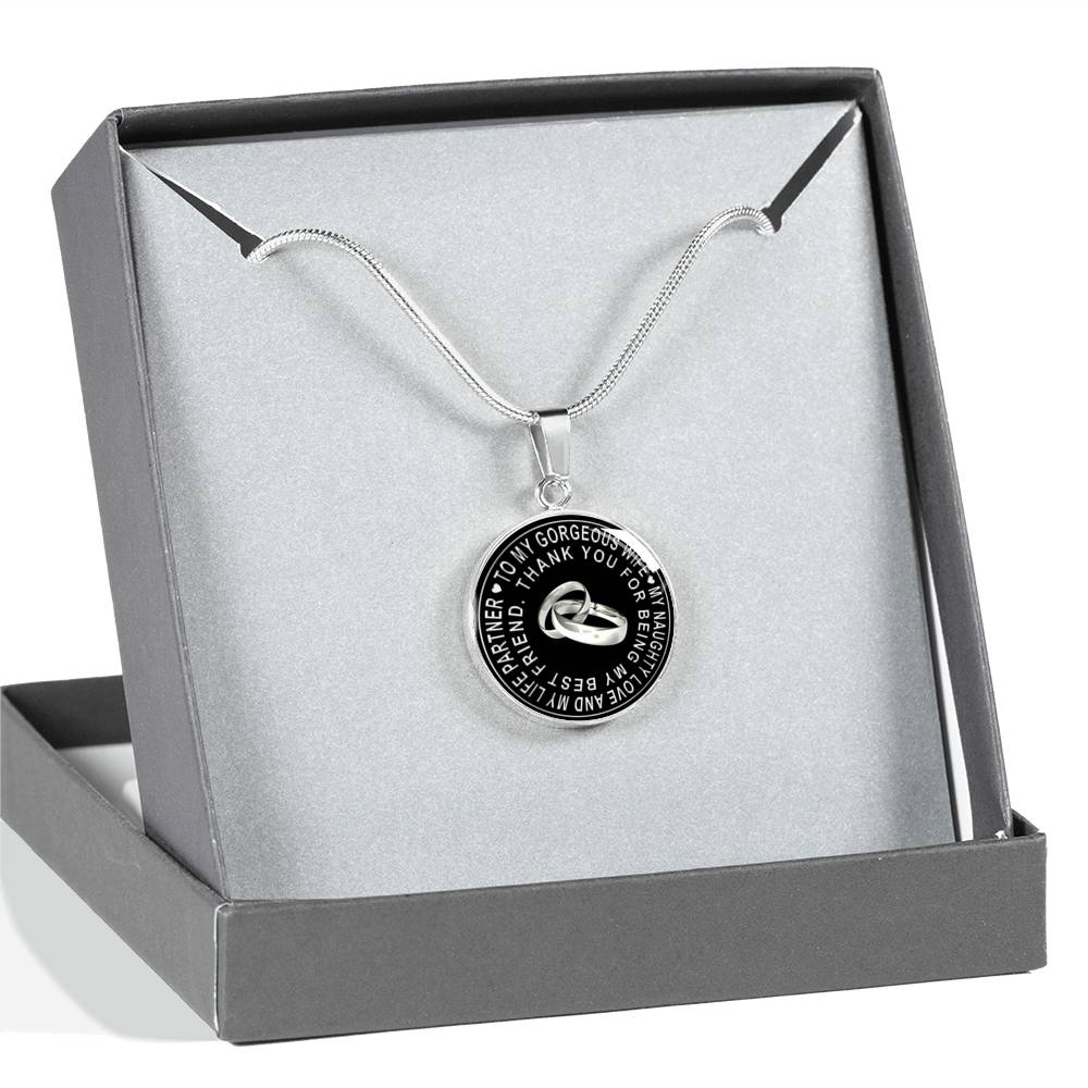 Valentine Gift Ideas Love Wife Present from Husband - My Naughty Love And My Life Partner Thank You For Being My Best friend - Luxury Necklace Bangle Gift