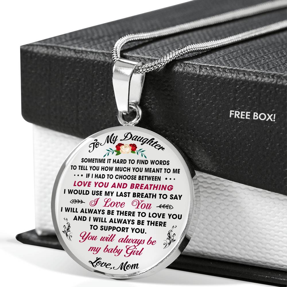 Mom To My Daughter Gift Ideas - Luxury Unique Inspirational Heart Necklace for Birthday Back to School Wedding or Special Occasion