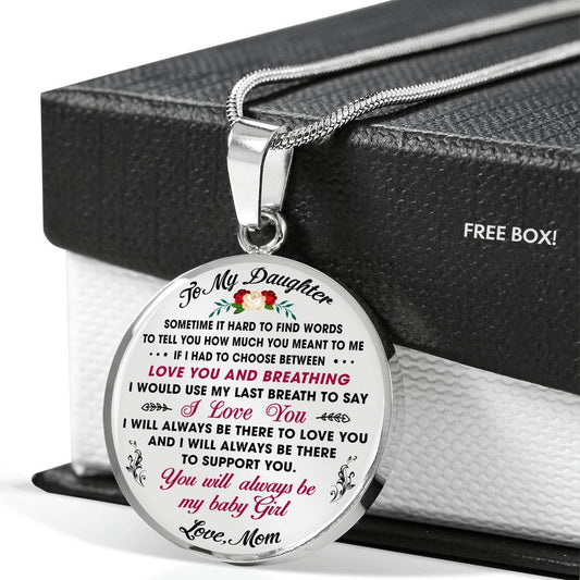 Mom To My Daughter Gift Ideas - Luxury Unique Inspirational Heart Necklace for Birthday Back to School Wedding or Special Occasion
