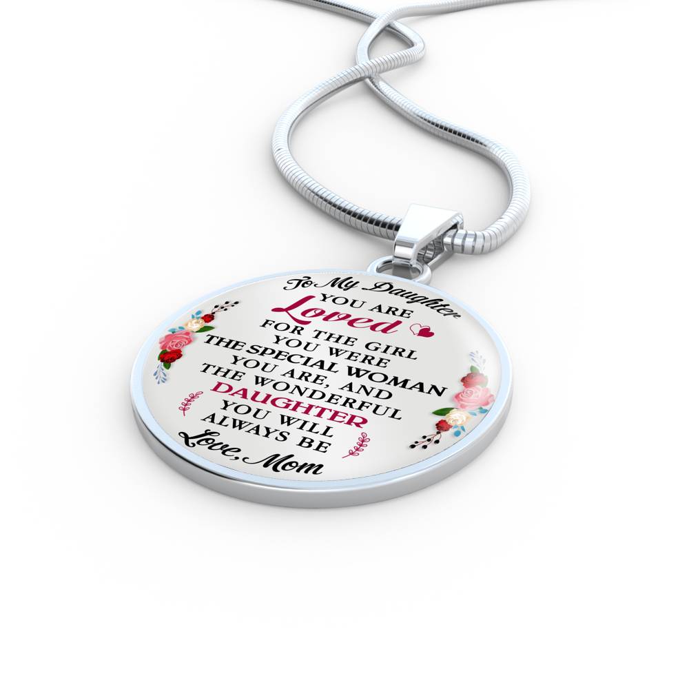 To My Daughter You Are Loved - Luxury Unique Inspirational Necklace Gift for Birthday Wedding or Special Occasion