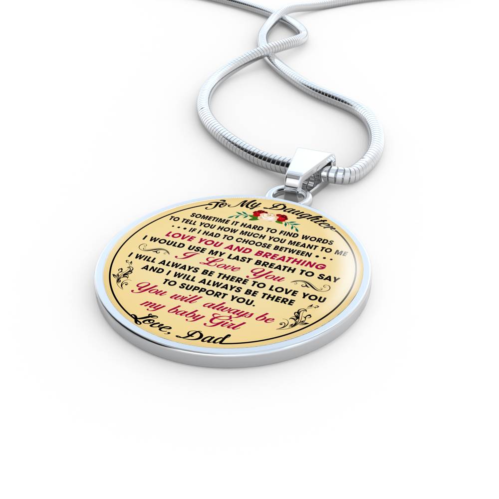 Dad To My Daughter Gift - Luxury Unique Inspirational Heart Necklace for Birthday Back to School Wedding or Special Occasion