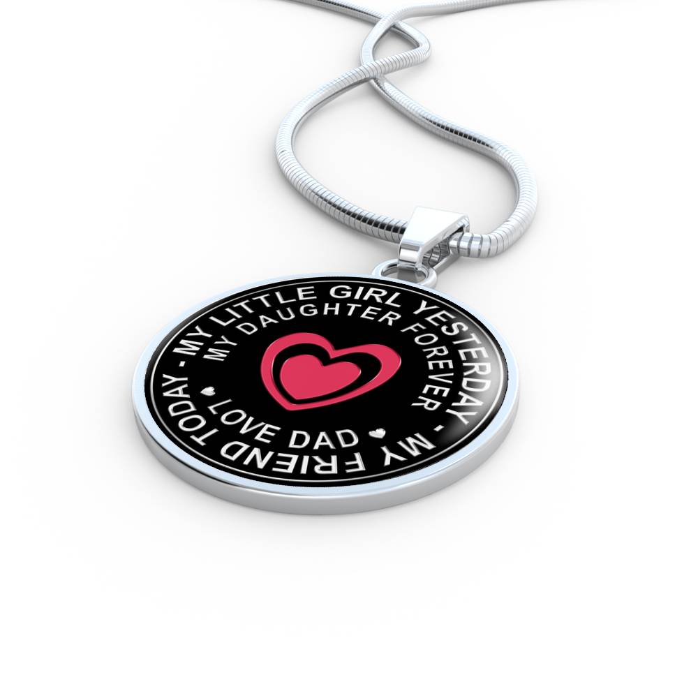Great Dad To Daughter - God Blessed Me When You Were Born I Will Protect and Encourage You Novelty Luxury Necklace Bangle - Gift For Birthday Back To School Xmas or Any Special Occasion