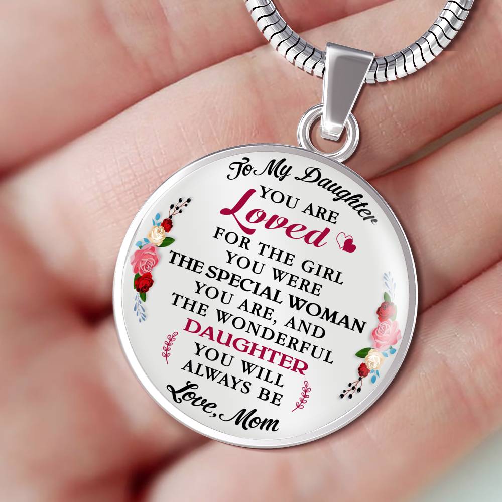 To My Daughter You Are Loved - Luxury Unique Inspirational Necklace Gift for Birthday Wedding or Special Occasion