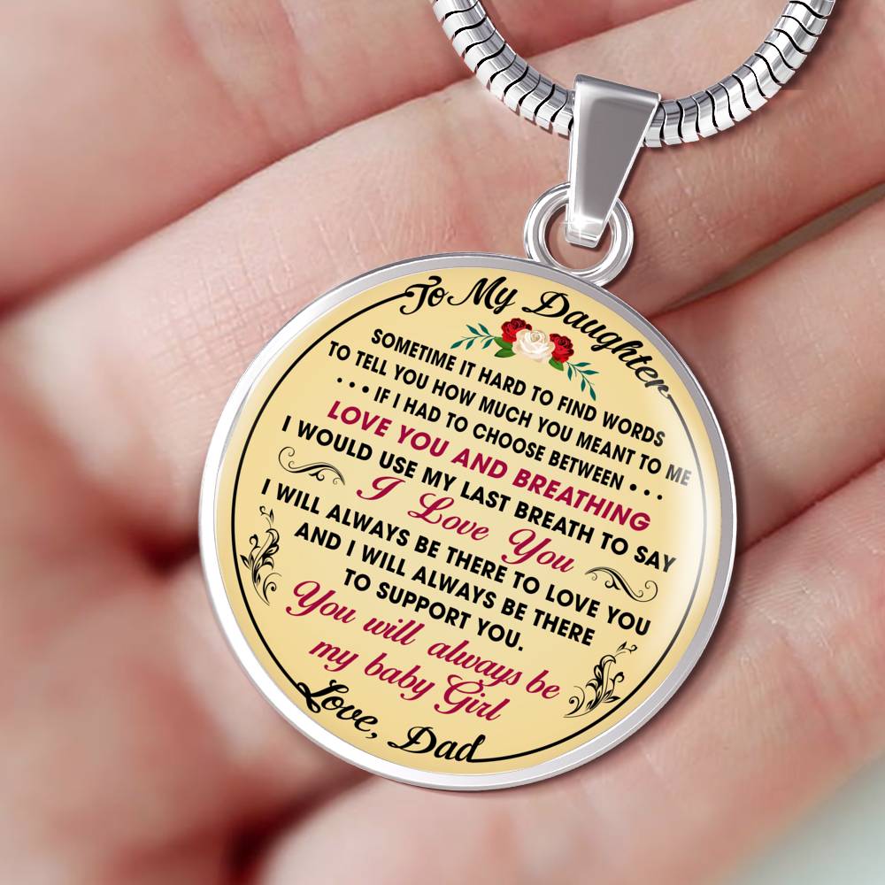 Dad To My Daughter Gift - Luxury Unique Inspirational Heart Necklace for Birthday Back to School Wedding or Special Occasion