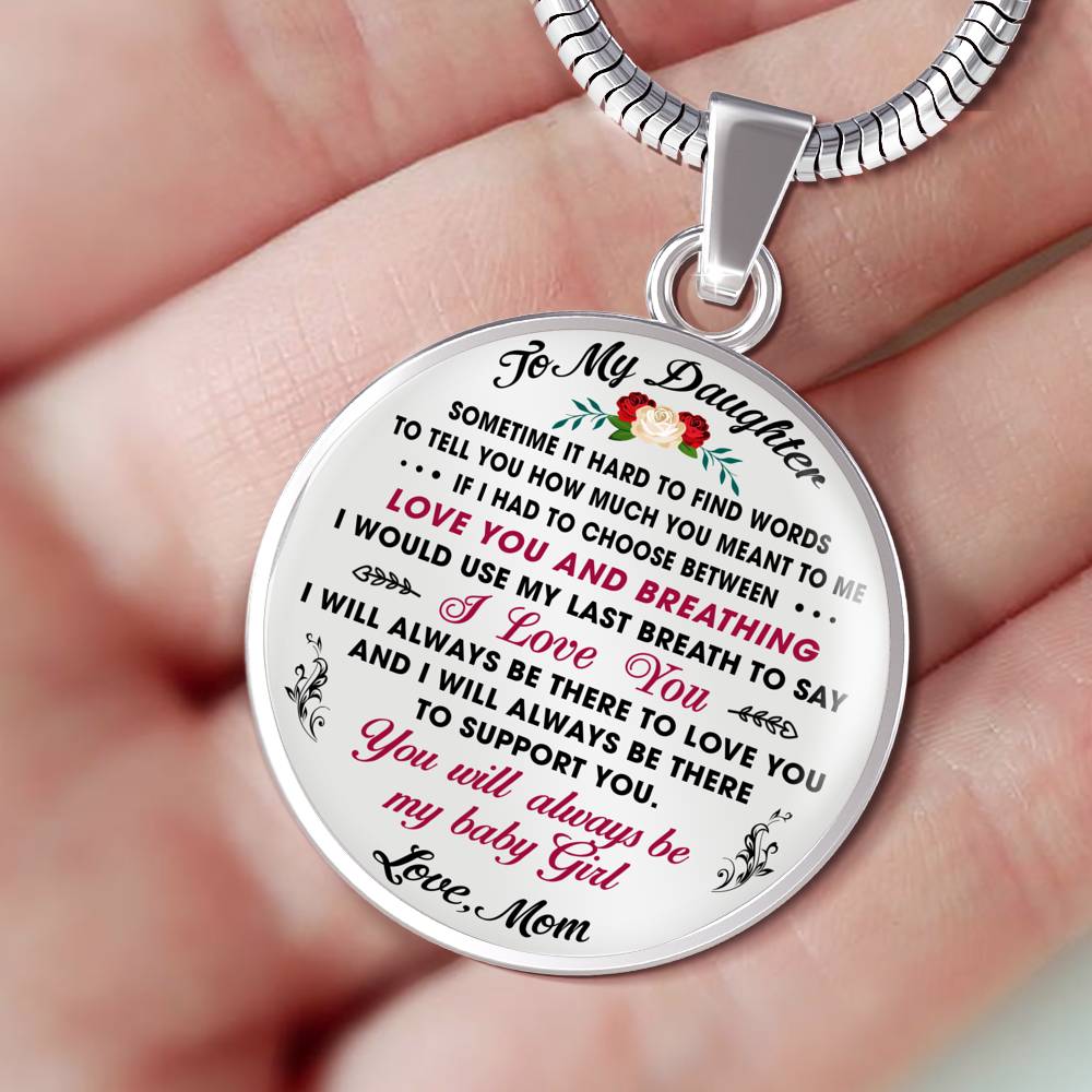 Mom To My Daughter Gift Ideas - Luxury Unique Inspirational Heart Necklace for Birthday Back to School Wedding or Special Occasion