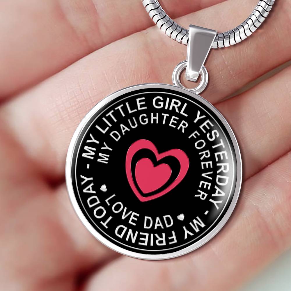 Great Dad To Daughter - God Blessed Me When You Were Born I Will Protect and Encourage You Novelty Luxury Necklace Bangle - Gift For Birthday Back To School Xmas or Any Special Occasion