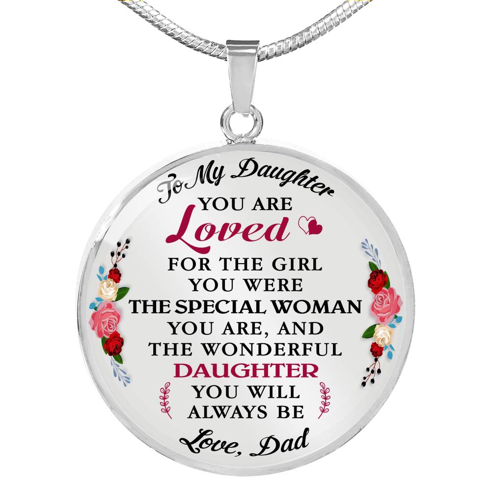 To My Daughter You Are Loved - Luxury Unique Inspirational Heart Necklace Gift for Birthday Wedding or Special Occasion