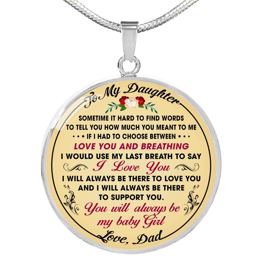 Dad To My Daughter Gift - Luxury Unique Inspirational Heart Necklace for Birthday Back to School Wedding or Special Occasion