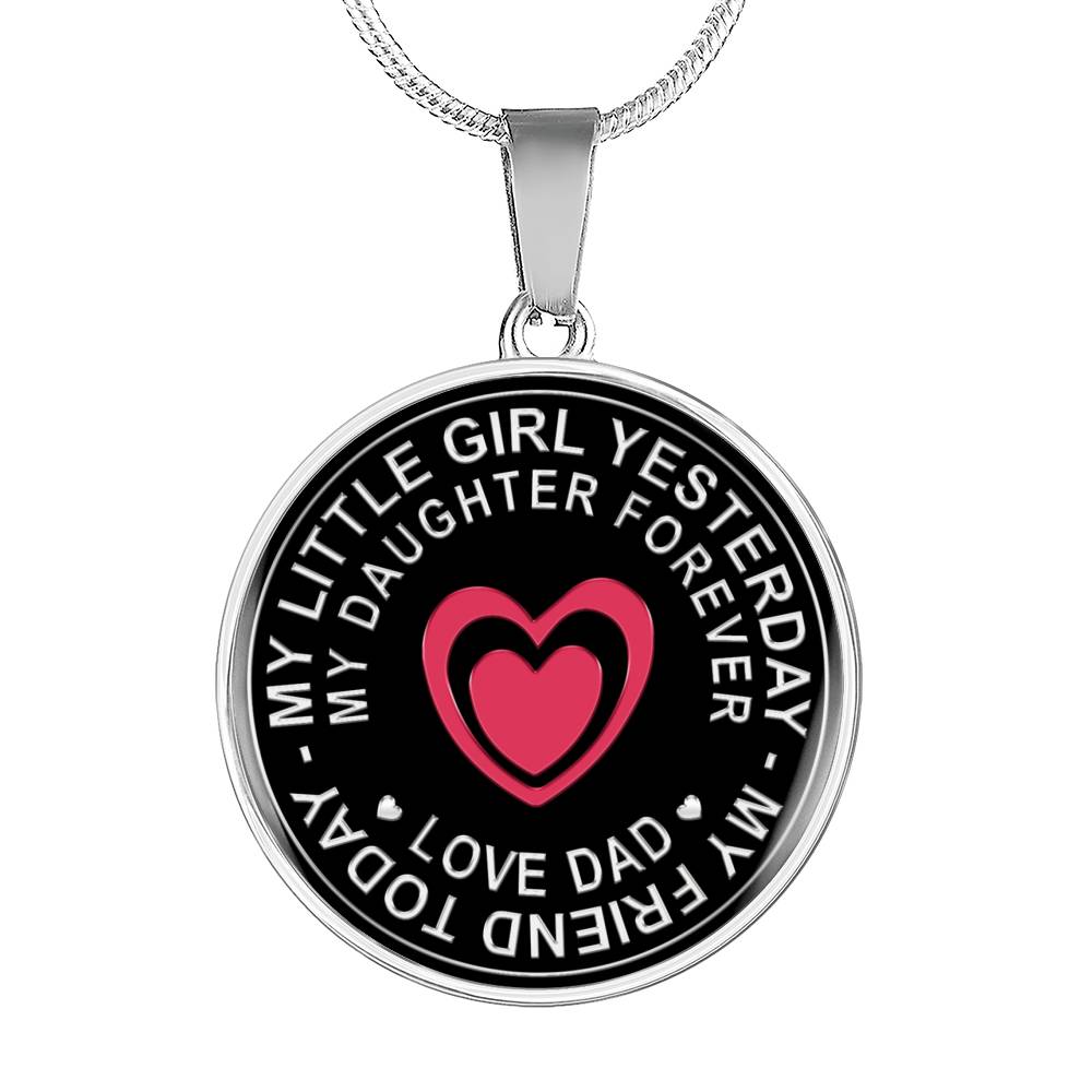 Great Dad To Daughter - God Blessed Me When You Were Born I Will Protect and Encourage You Novelty Luxury Necklace Bangle - Gift For Birthday Back To School Xmas or Any Special Occasion