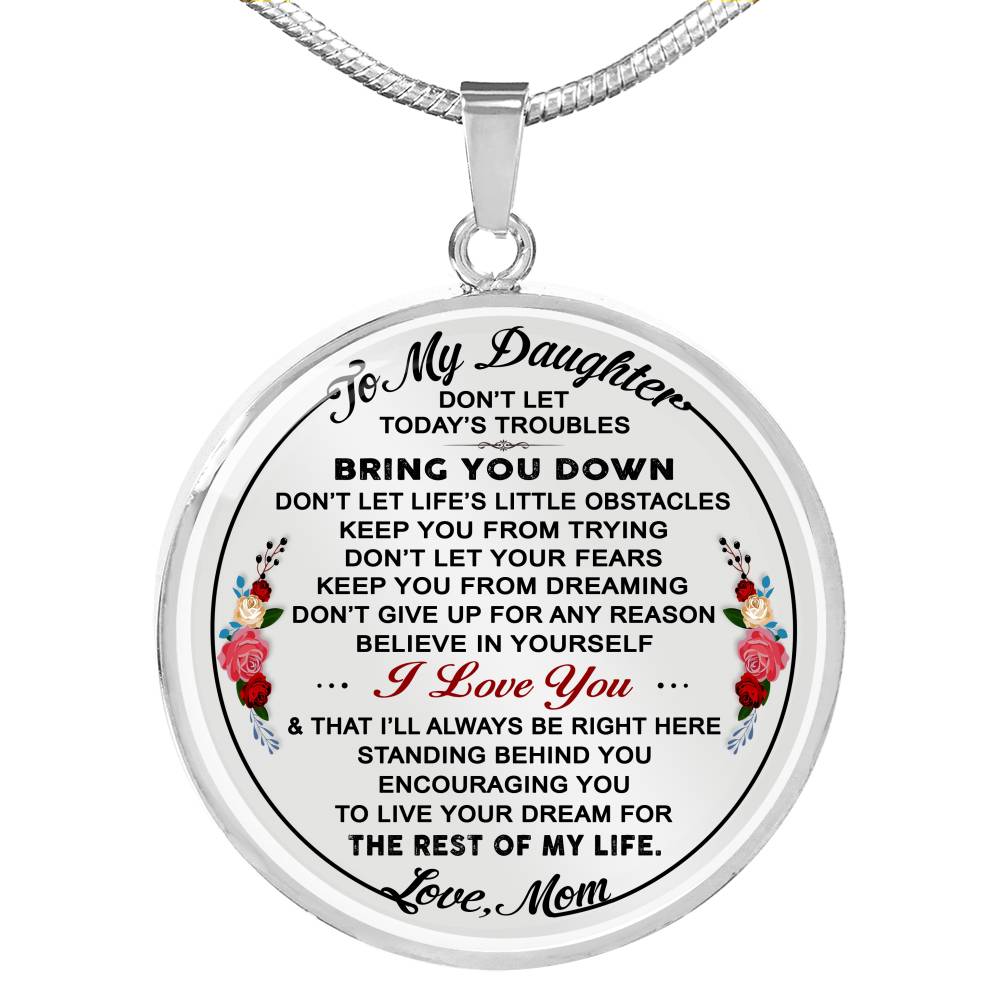 Mom to Daughter Gift from Mommy Mother Mama - Romantic Inspirational Luxury Necklace Gift For Daughter Mommy's Little Girl