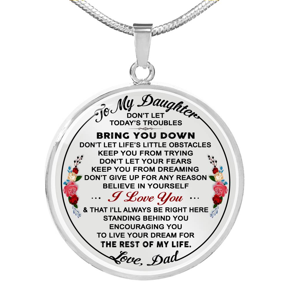 Dad to Daughter Gift from Papa Daddy Father - Romantic Inspirational Luxury Necklace Gift For Daughter Daddy's Little Girl