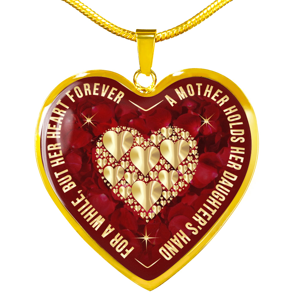 Mother and Daughter Necklace Gift - Inspirational Luxury Jewelry Heart Pendant Necklace Present For Women Mom
