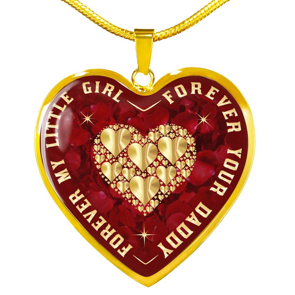 To My Daughter Gift from Dad Father Papa - Unique Luxury Heart Necklace Gift for Daughter Birthday Back to School Wedding or any Special Occasion