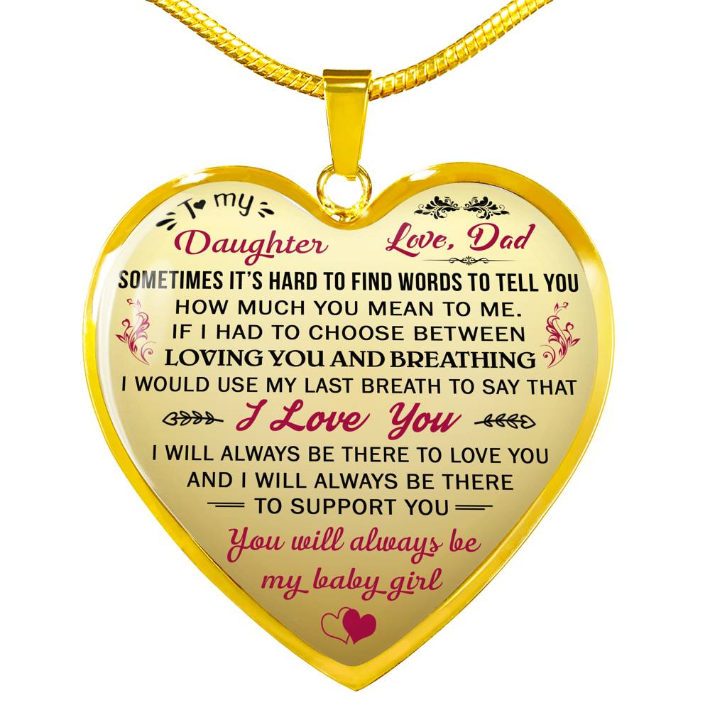 Proud Dad to Daughter Gift Idea from Daddy Papa - Unique Novelty Luxury Necklace