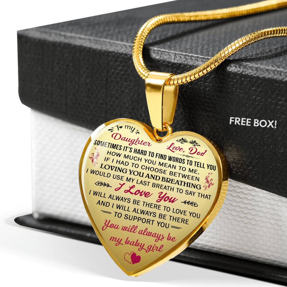 Proud Dad to Daughter Gift Idea from Daddy Papa - Unique Novelty Luxury Necklace