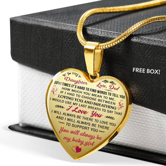 Proud Dad to Daughter Gift Idea from Daddy Papa - Unique Novelty Luxury Necklace