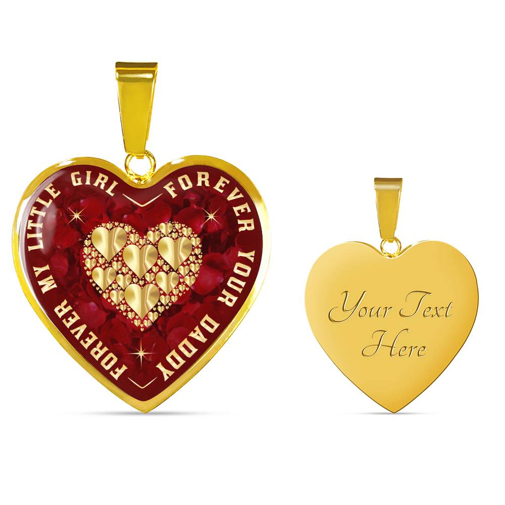 To My Daughter Gift from Dad Father Papa - Unique Luxury Heart Necklace Gift for Daughter Birthday Back to School Wedding or any Special Occasion