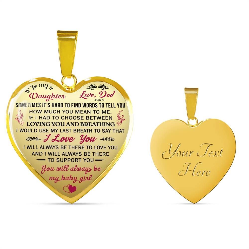 Proud Dad to Daughter Gift Idea from Daddy Papa - Unique Novelty Luxury Necklace