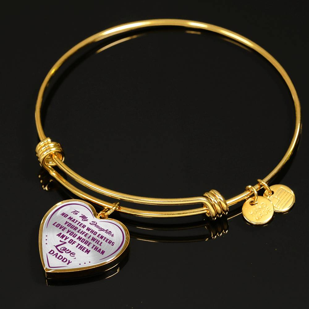 Great Father To Daughter Gift Ideas - No Matter Who Enters Your Life I Will Love You More Than Any Of Them Love, Daddy Inspirational Novelty Luxury Necklace Bangle Presents