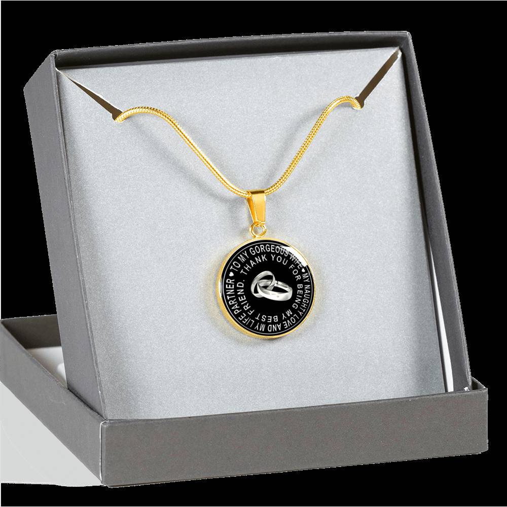 Valentine Gift Ideas Love Wife Present from Husband - My Naughty Love And My Life Partner Thank You For Being My Best friend - Luxury Necklace Bangle Gift