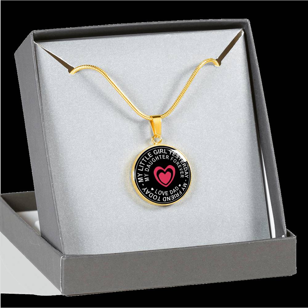 Great Dad To Daughter - God Blessed Me When You Were Born I Will Protect and Encourage You Novelty Luxury Necklace Bangle - Gift For Birthday Back To School Xmas or Any Special Occasion