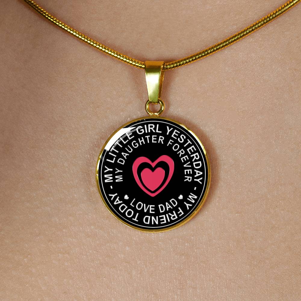 Great Dad To Daughter - God Blessed Me When You Were Born I Will Protect and Encourage You Novelty Luxury Necklace Bangle - Gift For Birthday Back To School Xmas or Any Special Occasion