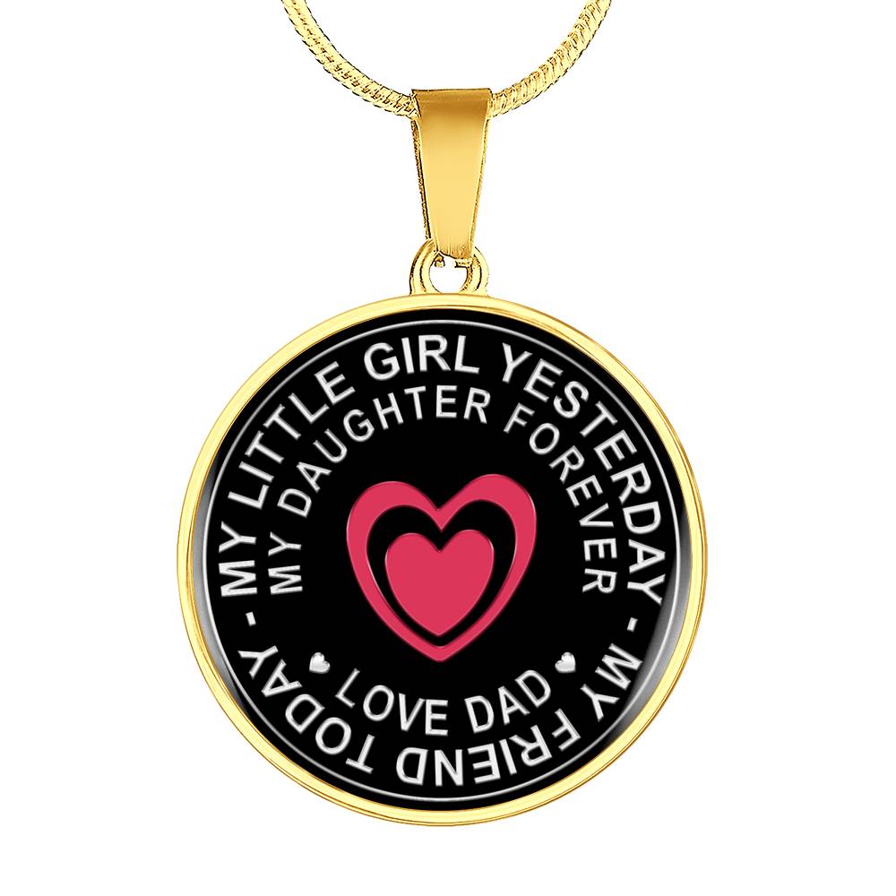Great Dad To Daughter - God Blessed Me When You Were Born I Will Protect and Encourage You Novelty Luxury Necklace Bangle - Gift For Birthday Back To School Xmas or Any Special Occasion