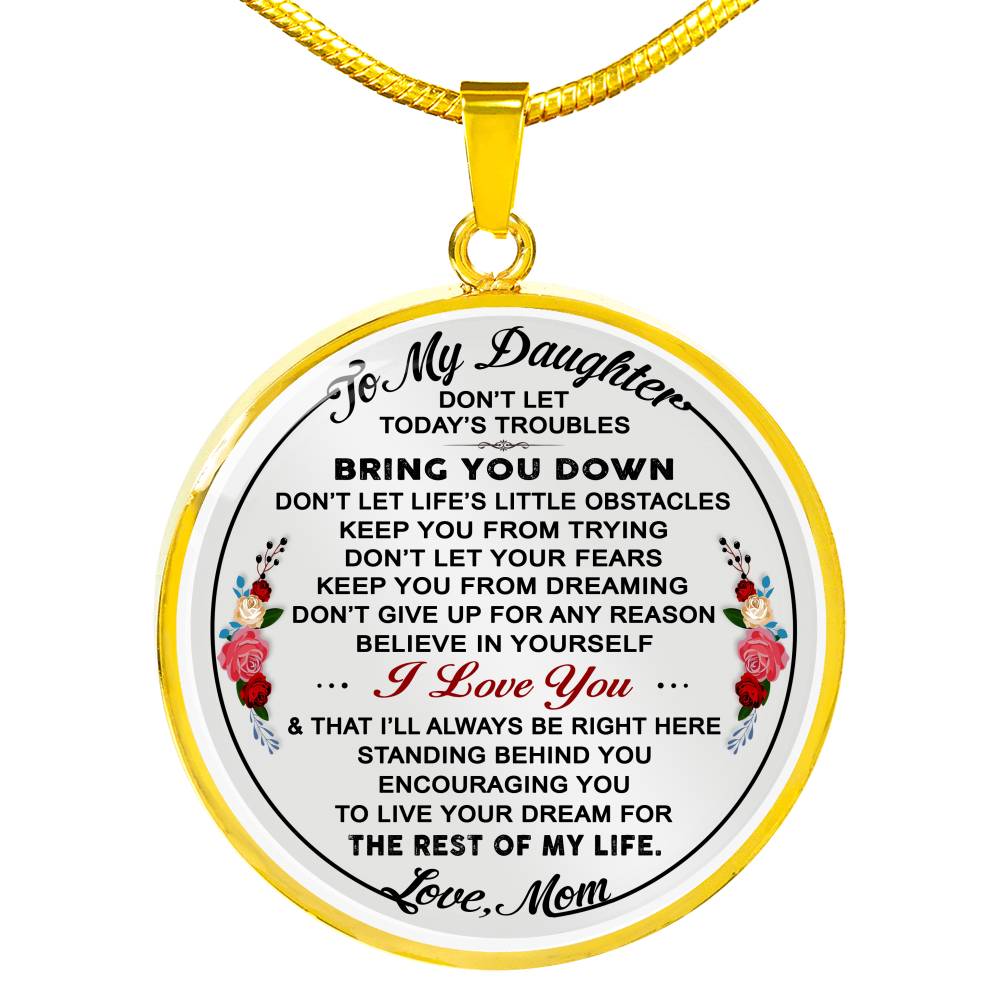 Mom to Daughter Gift from Mommy Mother Mama - Romantic Inspirational Luxury Necklace Gift For Daughter Mommy's Little Girl