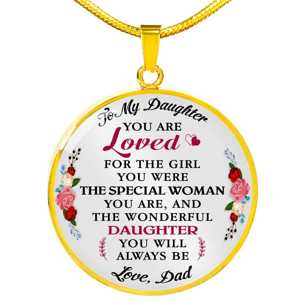 To My Daughter You Are Loved - Luxury Unique Inspirational Heart Necklace Gift for Birthday Wedding or Special Occasion