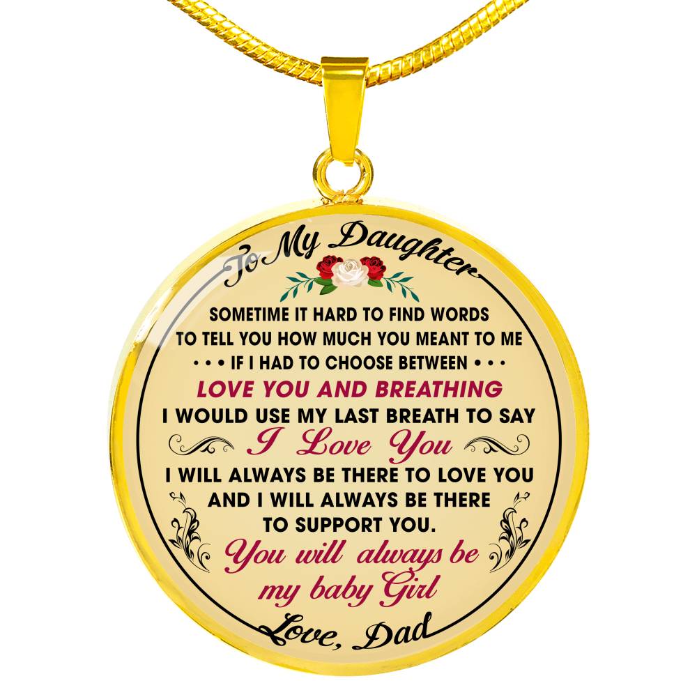 Dad To My Daughter Gift - Luxury Unique Inspirational Heart Necklace for Birthday Back to School Wedding or Special Occasion